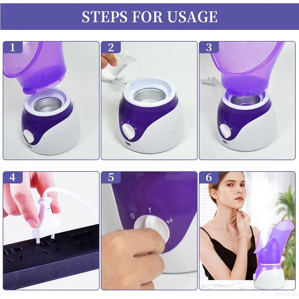 Facial Steamer Ionic Hot Mist Facial Heating Sprayer Pore Cleaner Skin Moisturizing SPA Humidifier Atomizer Home Skin Care Tool