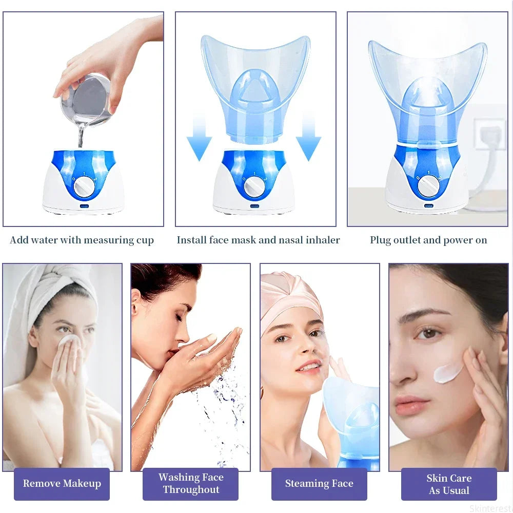 Facial Steamer Ionic Hot Mist Facial Heating Sprayer Pore Cleaner Skin Moisturizing SPA Humidifier Atomizer Home Skin Care Tool