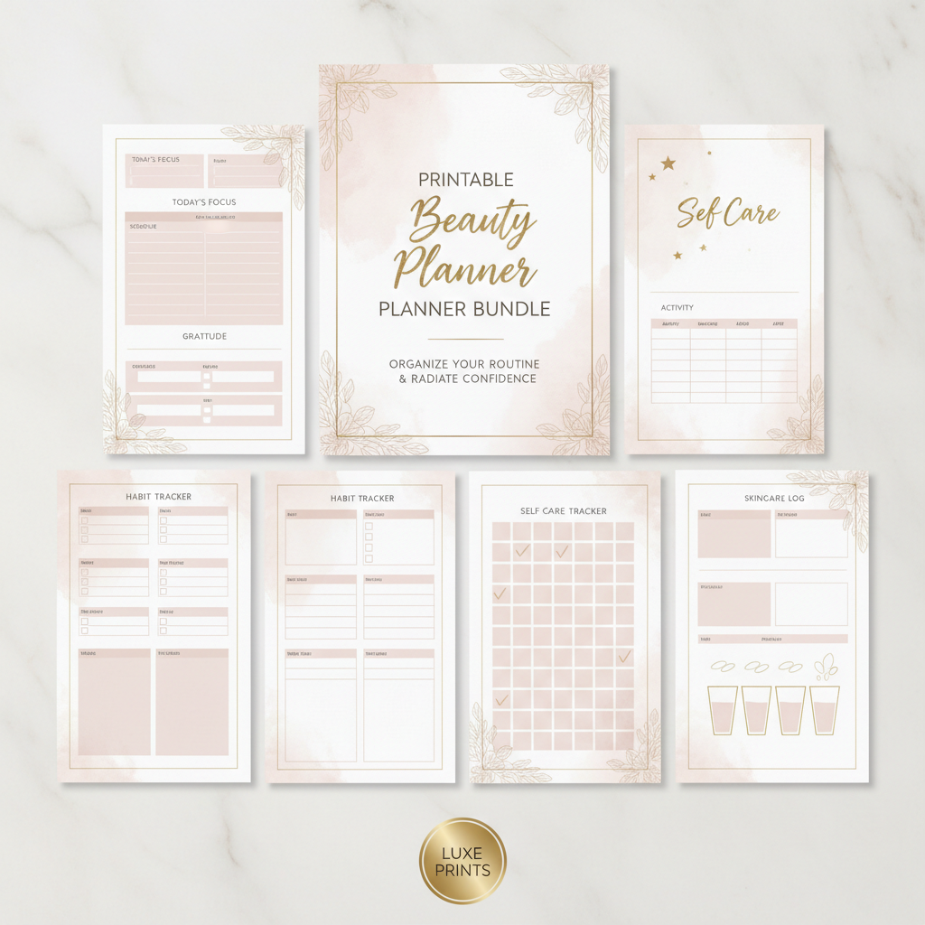 Printable Beauty Planner Bundle Cover